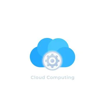 Cloud computing vector icon, logo 스톡 일러스트