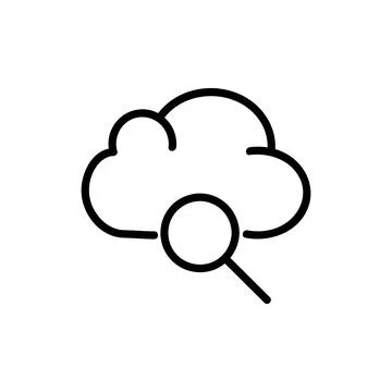 Cloud Computing Vector Icon Search Vector Icon 스톡 일러스트