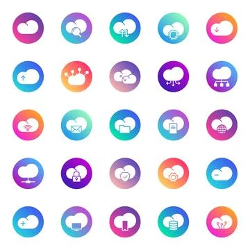 Cloud computing vector icons Stock Illustration