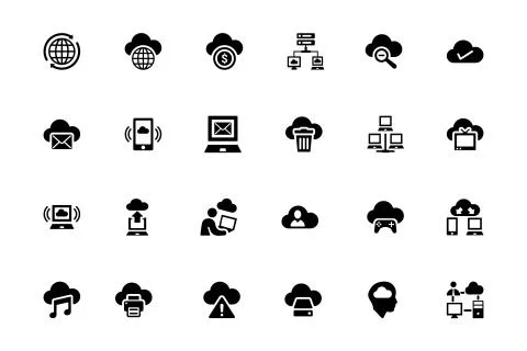 Cloud Computing Vector Icons Pack Stockillustratie