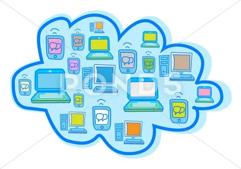 Cloud Computing Vector Stock Illustration