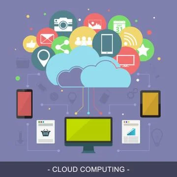 Cloud computing vector illustration. Stockillustratie