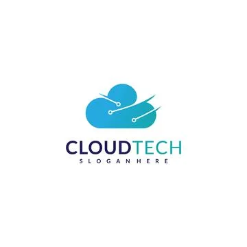 Cloud computing vector logo. Cloud Technology logo design. Stock Illustration