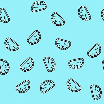 Cloud computing vector seamless pattern Stock Illustration