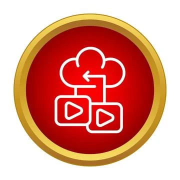 Cloud computing video sharing and streaming icon Illustrazione stock