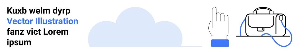 Cloud computing, virtual reality, hand interaction, digital innovation, onlin 库存插图