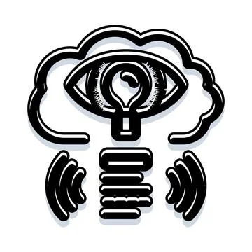 Cloud computing vision with innovative ideas and monitoring Stock Illustration