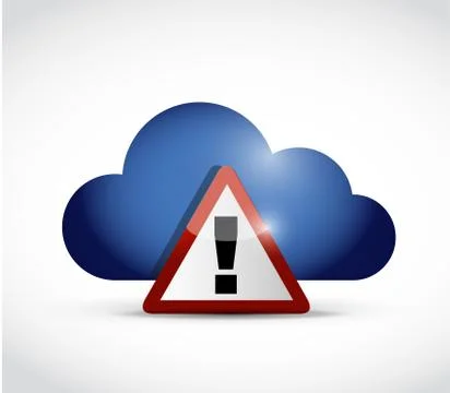 Cloud computing warning illustration Stock Illustration