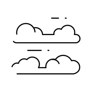 Cloud computing weather forecast outline icon set Illustrazione stock