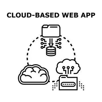 Cloud computing web application developing digital service イラスト素材