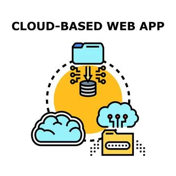 Cloud computing web application developing digital service イラスト素材