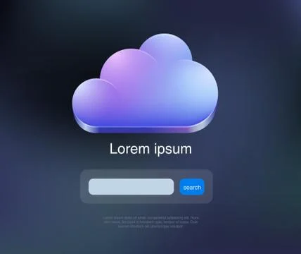 Cloud computing web concept. search in the clouds. website template. vector. Stock-Illustration