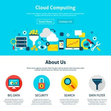 Cloud Computing Web Design Stock Illustration