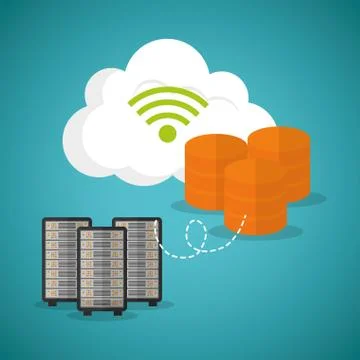 Cloud computing web hosting design 스톡 일러스트