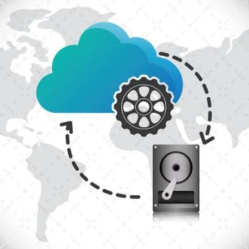 Cloud computing web hosting design 스톡 일러스트