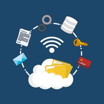 Cloud computing web hosting design イラスト素材