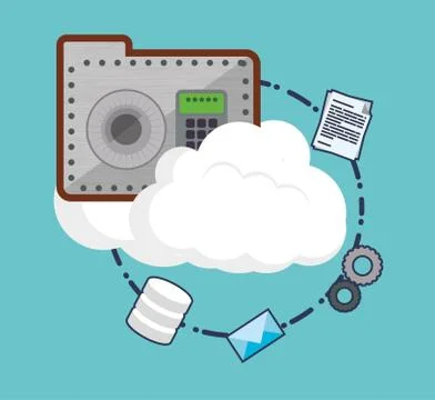 Cloud computing web hosting design Stock Illustration