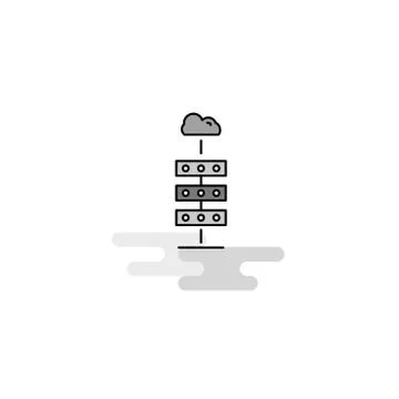 Cloud computing  Web Icon. Flat Line Filled Gray Icon Vector Illustrazione stock