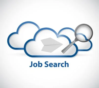 Cloud computing web job search sign Stockillustratie