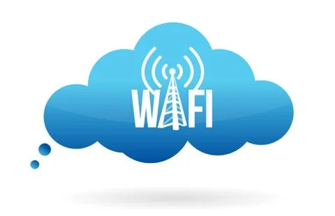 Cloud computing wifi Illustrazione stock