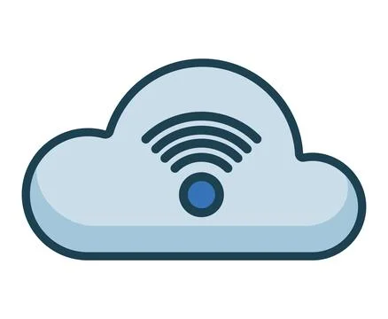 Cloud computing with wifi Illustrazione stock