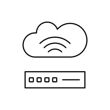 Cloud computing, wifi, SEO icon. Simple line, outline vector elements of Illustrazione stock