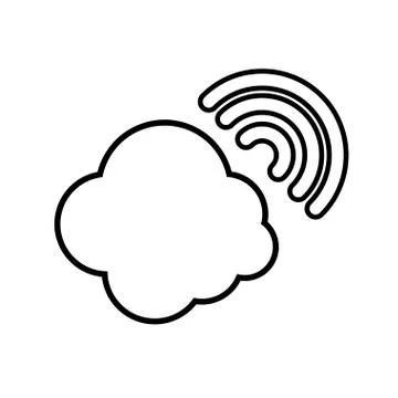 Cloud computing with wifi signal イラスト素材