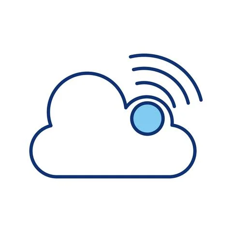 Cloud computing with wifi signal line style icon Stockillustratie