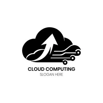 Cloud Computing Wind Logo Design with Streamlined Airflow Stock Illustration
