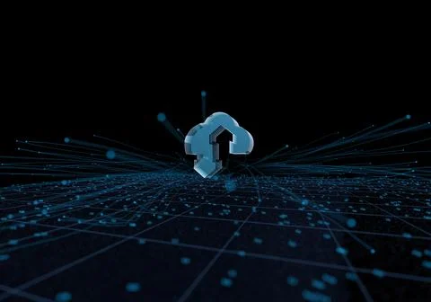 Cloud computing, wireless network, smart technology, data, electronic technology Stock Illustration