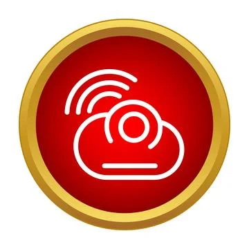 Cloud computing with wireless webcam transmitting data icon Stock Illustration