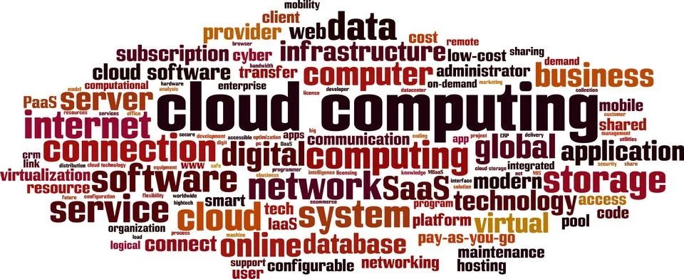 Cloud computing word cloud concept. Vector illustration Illustrazione stock