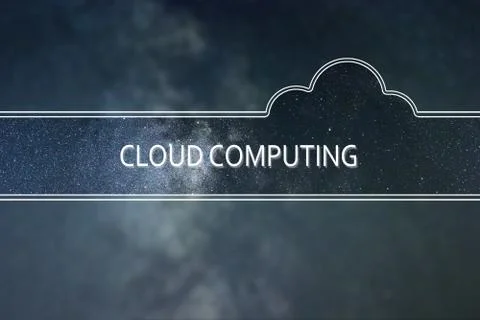 CLOUD COMPUTING word cloud Concept. Space background. Foto stock
