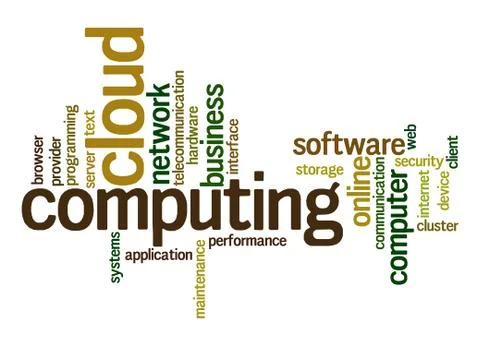 Cloud computing word cloud Stock Illustration