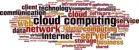 Cloud computing word cloud Stock Illustration