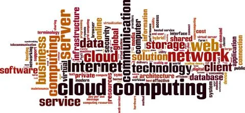 Cloud computing word cloud Stock Illustration
