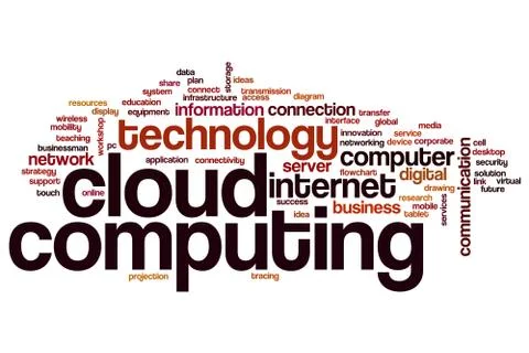 Cloud computing word cloud Stock Illustration