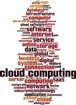 Cloud computing word cloud Stockillustratie