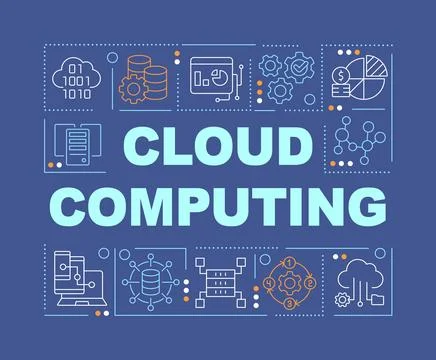 Cloud computing word concepts dark blue banner Stock Illustration