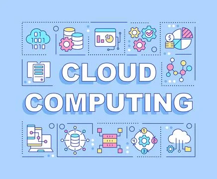 Cloud computing word concepts light blue banner Stock Illustration