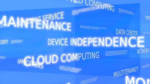 Cloud computing word tag cloud - blue variant, loop able Stock Footage 64909923