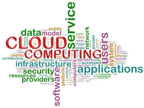 Cloud computing word tags Stock Illustration