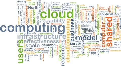 Cloud computing wordcloud concept illustration Stock Illustration