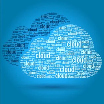 Cloud Computing Words Concept Stock Illustration
