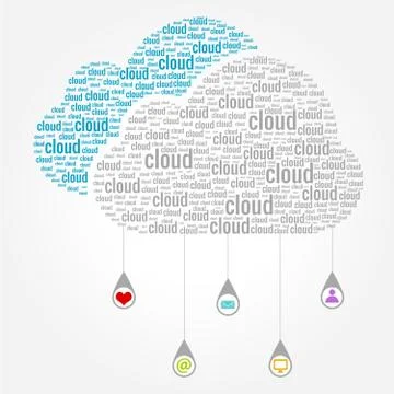 Cloud Computing Words Concept 스톡 일러스트