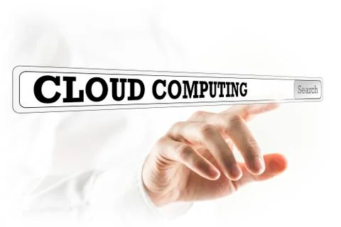 Cloud computing written in a navigation bar 写真素材