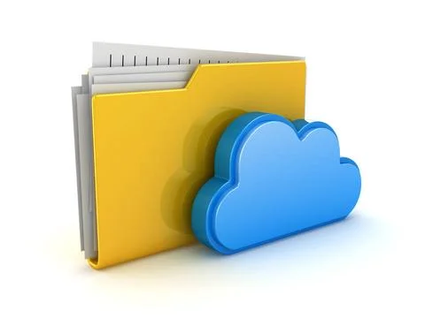 Cloud Computing with Yellow Folder Cloud Computing with Yellow Folder , Th... Stock Photos