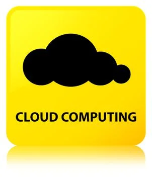 Cloud computing yellow square button Stock Illustration