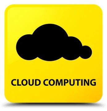 Cloud computing yellow square button Stock Illustration