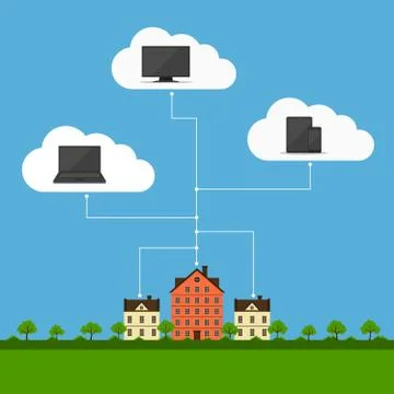 Cloud computingconcept design Stock Illustration